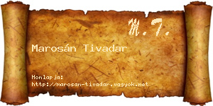 Marosán Tivadar névjegykártya