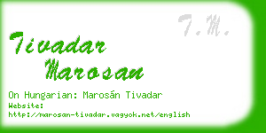 tivadar marosan business card